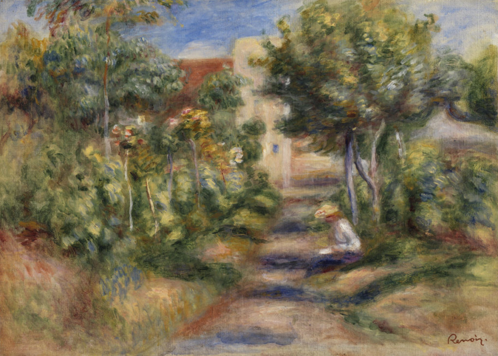 2418 PAINTINGS painting The Painter's Garden Renoir, Pierre Auguste (1841 - 1919, French) France, Cagnes (place depicted) circa 1903 oil on canvas French unframed: 332 x 460 mm; framed: 520 x 630 mm Painting entitled 'The Painter's Garden', by Auguste Renoir, circa 1903